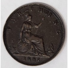 GREAT BRITAIN UK 1881 . FARTHING . VARIETY . THREE 3 BERRIES